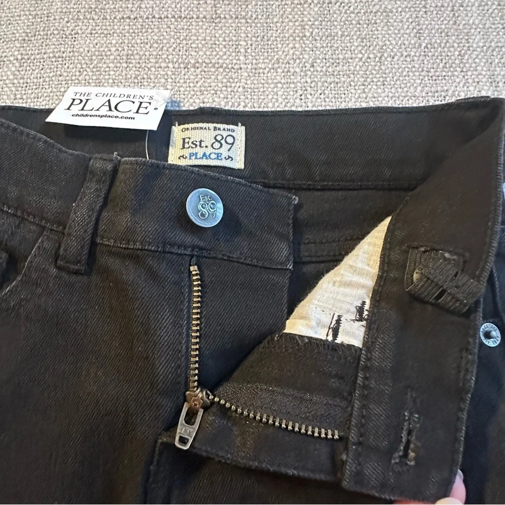 THE CHILDREN'S PLACE Black Skinny Slim Stretch Jean Adjustable Waist Girl 8 SLIM